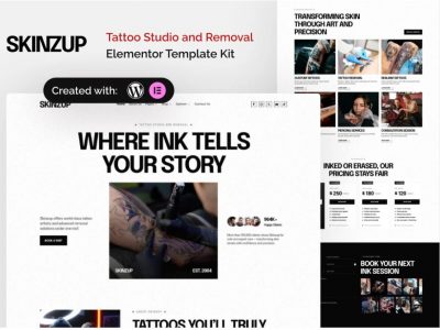 Skinzup - Tattoo Studio & Removal Elementor Template Kit