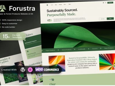 Forustra – Eco-Friendly Elementor Template Kit for Paper & Forest Product Companies