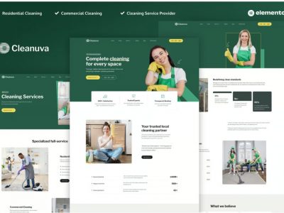 Cleanuva - Cleaning Services Elementor Pro Template Kit