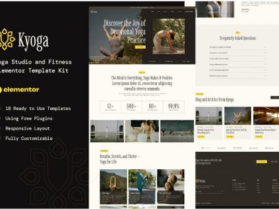 Kyoga - Yoga Studio & Fitness Elementor Template Kit