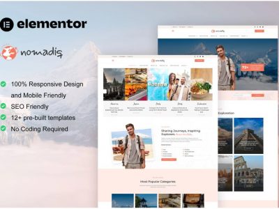 Nomadiq - Travel Blog & Magazine Elementor Pro Template Kit