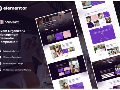 Vevent - Event Planner & Organizer Elementor Template Kit
