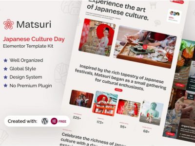 Matsuri - Japanese Culture Day Elementor Template Kit