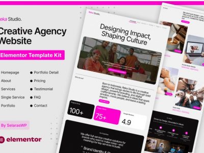 RekaStudio - Design Agency and Portfolio Elementor Pro Template Kit
