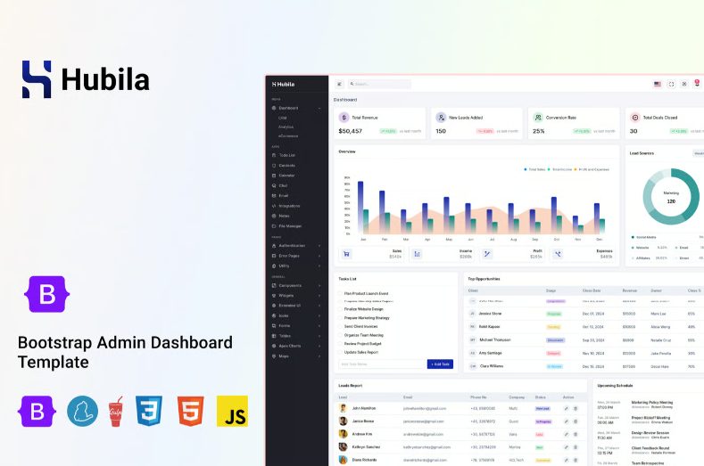 Hubila – Bootstrap Admin and Dashboard UI Kit
