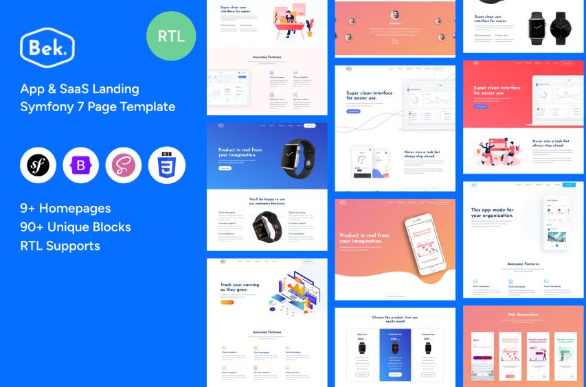 Bek - Saas & Software Symfony 7 Template