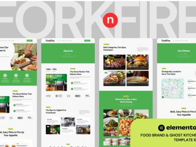 ForknFire - Food Brand & Ghost Kitchen Elementor Template Kit