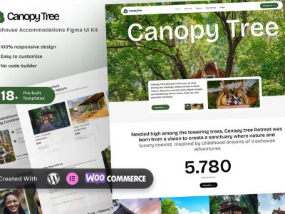 CanopyTree - Treehouse Accommodations Elementor Template Kit for Nature Retreats and Eco Stays
