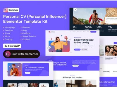 Socialyze - Personal CV Influencer Elementor Pro Template Kit