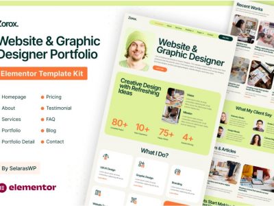 Zorox - Website & Graphic Designer Portfolio Elementor Pro Template Kit