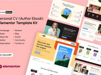 ArcherBooks - Author & eBook Resume Elementor Pro Template Kit