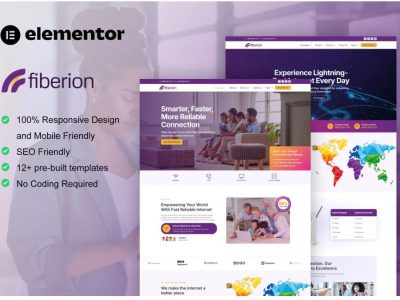 Fiberion - Broadband & Internet Service Provider Elementor Pro Template Kit