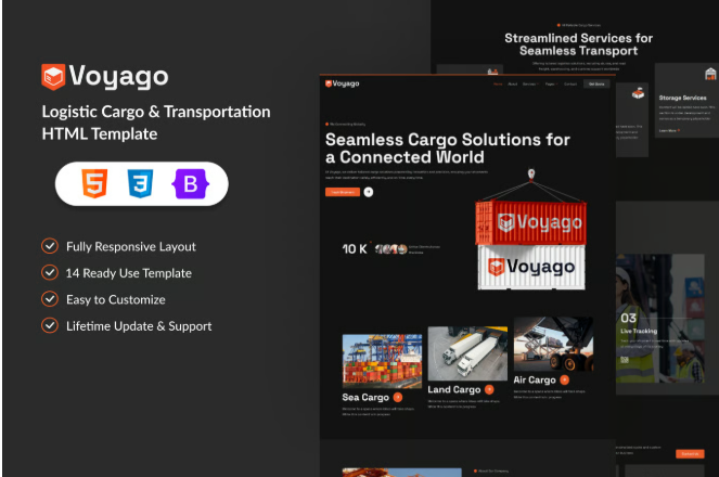 Voyago - Logistic Cargo & Transportation HTML