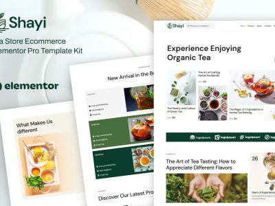 Shayi - Tea Store Ecommerce Elementor Pro Template Kit