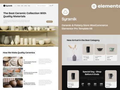 Syramik - Ceramic & Pottery Store WooCommerce Elementor Pro Template Kit