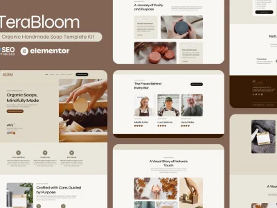 TerraBloom - Organic Handmade Soap Elementor Template Kit