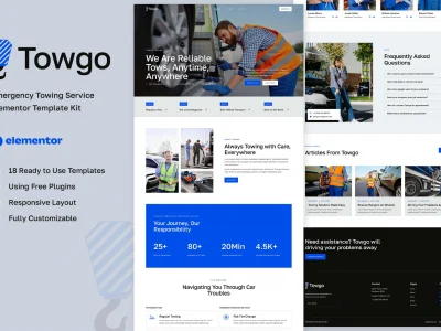 Towgo - Emergency Towing Service Elementor Template Kit