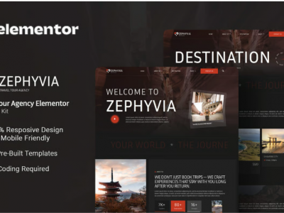 Zephyvia - Travel Tour Agency Elementor Template Kit
