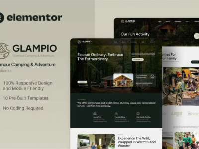 Glampio - Glamour Camping & Adventure Elementor Template Kit