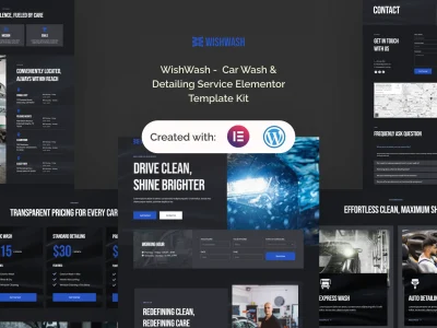 WishWash -  Car Wash & Detailing Service Elementor Template Kit