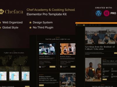 Chefaca - Chef Academy & Cooking School Elementor Pro Template Kit
