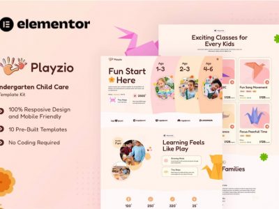 Playzio - Kindergarten Child Care Elementor Template Kit