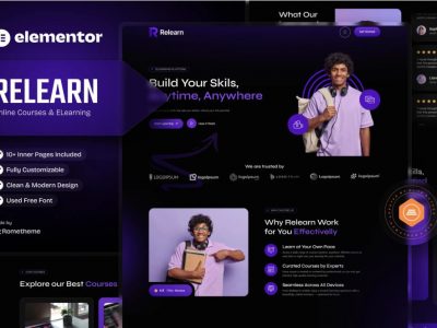 Relearn - Online Courses & E-Learning Elementor Template Kit