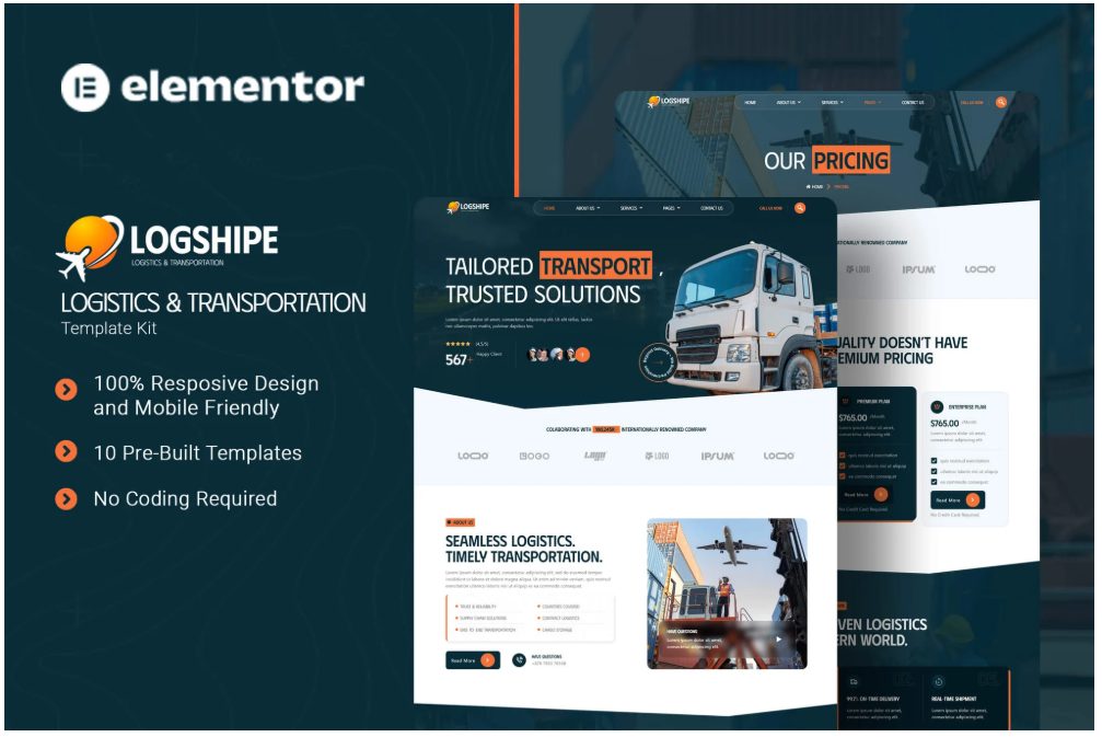 Logshipe - Logistics & Transportation Elementor Template Kit