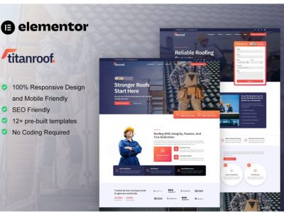 TitanRoof - Roofing Services Elementor Pro Template Kit