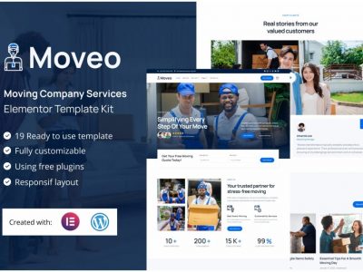 Moveo - Moving Company Services Elementor Template Kit