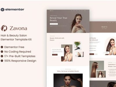 Zavona - Hair & Beauty Salon Elementor Template Kit