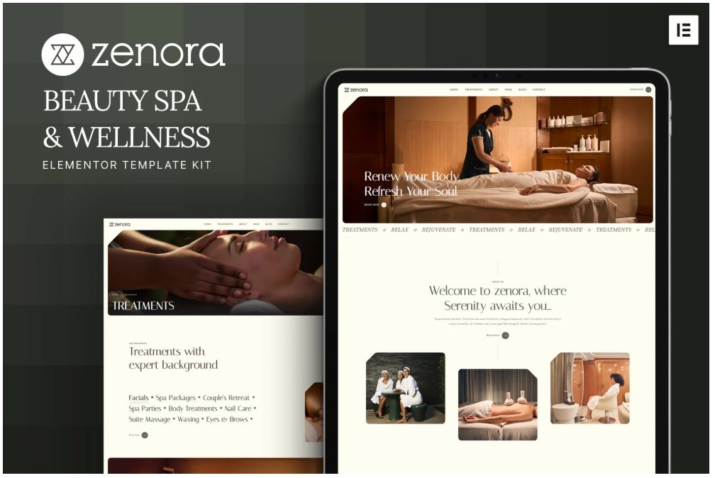 Zenora - Beauty Spa & Wellness Elementor Template Kit
