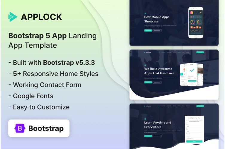 Applock - Responsive App Landing Page Template