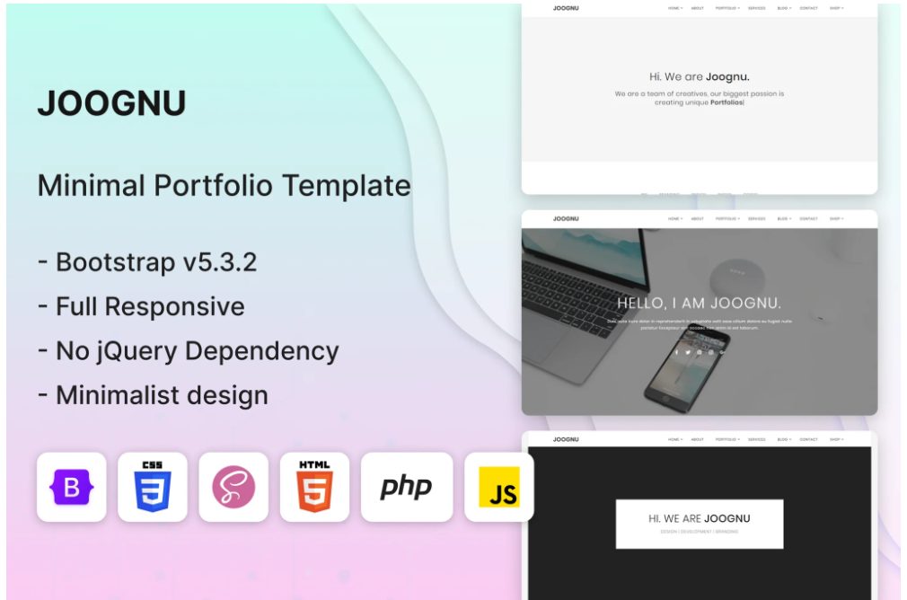 Joognu - Minimal Portfolio Template