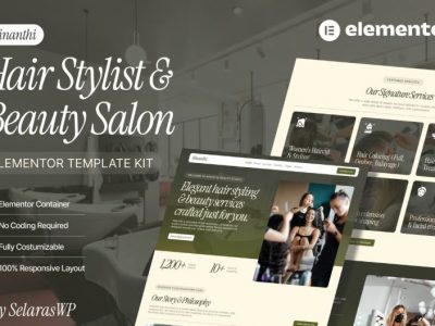 Kinanthi - Hair Stylist & Beauty Salon Elementor Template Kit