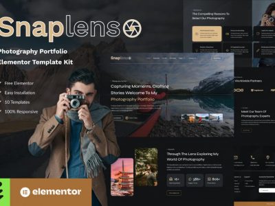 Snaplens - Photography & Portfolio Elementor Template Kit