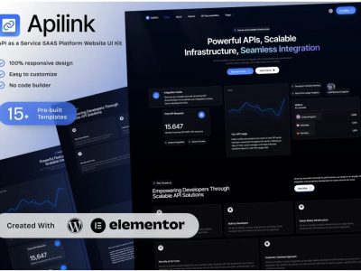 Apilink – API as a Service SAAS Platform Elementor Template Kit for Developer Solutions