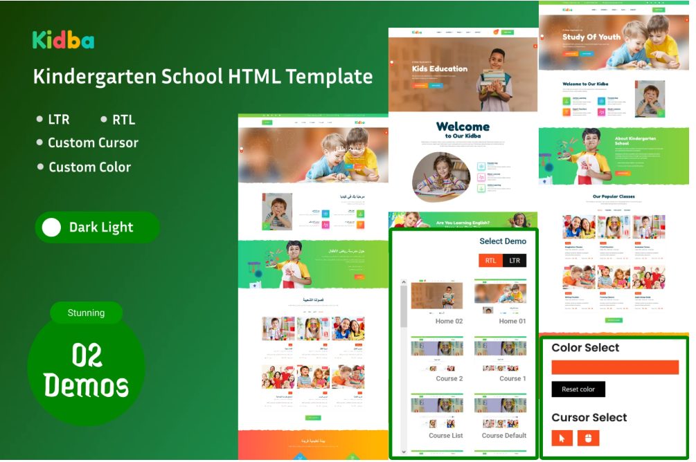 Kidba - Kindergarten & Kids Educatio HTML Template