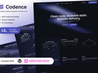 Kit Template Portofolio Insinyur Perangkat Lunak Pengembang Codence – Elementor