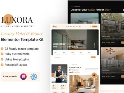 Luxora - Kit Template Elementor Hotel & Resor Mewah