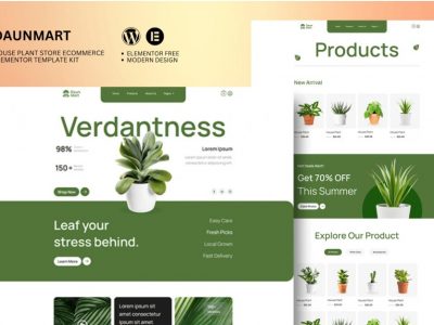 Daunmart - Houseplant Store Ecommerce Elementor Pro Template Kit