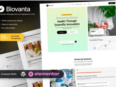 Biovanta – Pharmaceuticals & Biotechnology Industry Elementor Template Kit